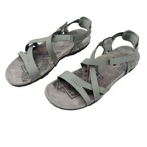 Merrell Sandspur Rose Leather blue dove Sandals women's 10 shoes casual straps